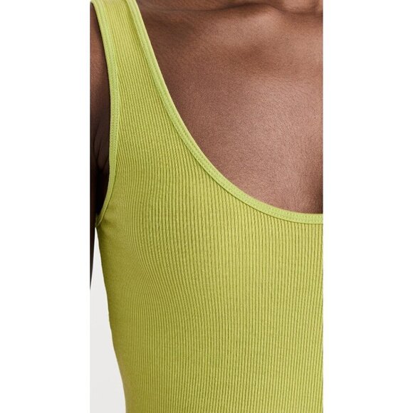 Enza Costa Silk Rib Tank Midi Dress in Kiwi Large Womens Stretchy Bodycon - Picture 11 of 13